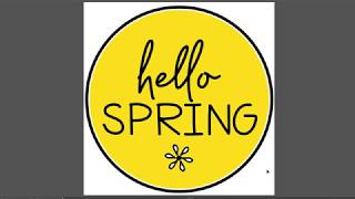 Hello Spring Sticker SVG Cut File Design in Adobe Illustrator