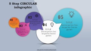 17.Create 5 Step CIRCULAR Infographic|PowerPoint Presentation|Graphic Design|Free Template