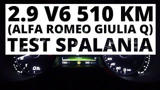 Alfa Romeo Giulia Quadrifoglio 2.9 V6 510 KM (MT) - pomiar zużycia paliwa
