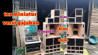 miniatur sound system sub 10inc low 8inc mid 6inc