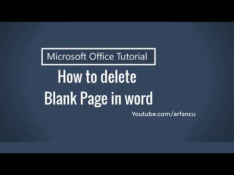 How to Delete an Unwanted Blank Page in Word ms word 2013 - YouTube