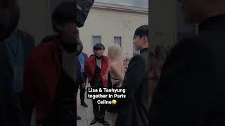 Lisa Blackpink &amp; Taehyung BTS together for Paris Celine😳😆 #btspink #taehyung #lisa