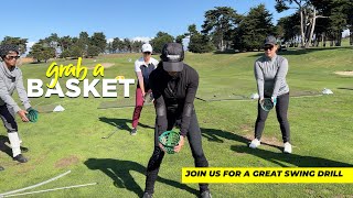Golf Swing Drill (grab a range basket)