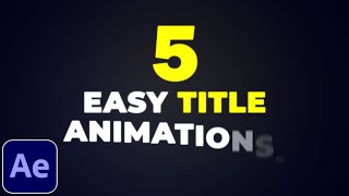 5 Title Animations in After Effects | After Effects Tutorial screenshot 5