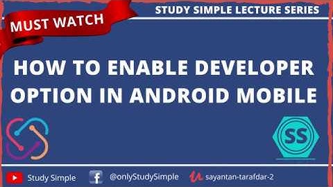 How to Enable Developer Options in Android 9 Mobiles | Enable USB Debugging | StudySimple