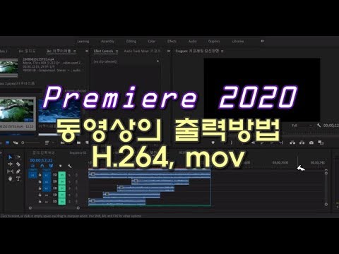 [프리미어 2020] 동영상 출력설정 방법:mp4, mov 렌더링(Premiere Pro Export Movie-mp4, mov Rendering)