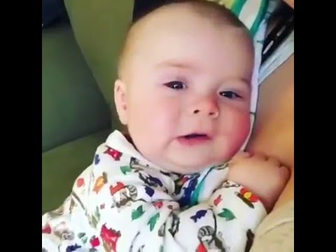 Cute baby says oh no after sneezing - YouTube