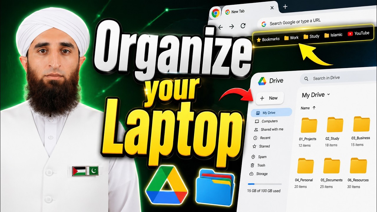 Organize Your Laptop Like a Pro | Google Drive & Bookmarks Setup Guide ...