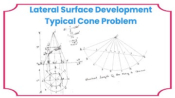 Lateral Surface Development-Typical Cone Problem-Anna University-Engineering Graphics-Drawing
