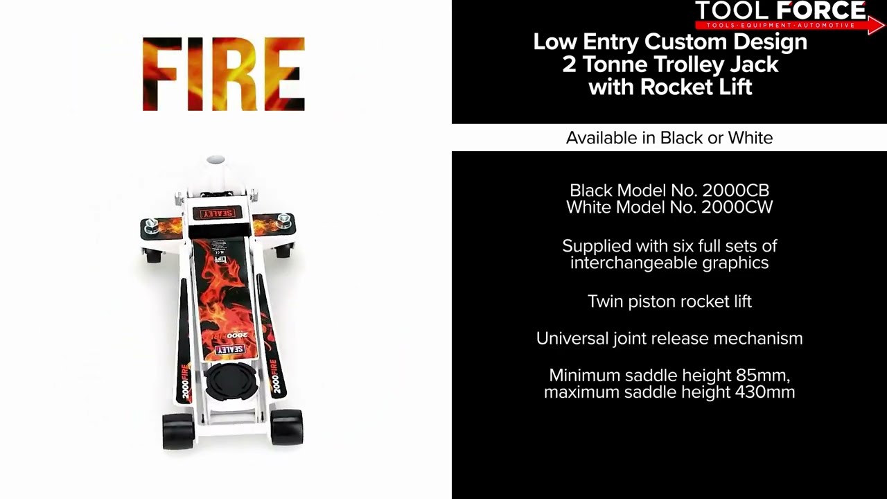 Sealey Low Entry Custom Design Trolley Jack with Rocket Lift 2 Tonne