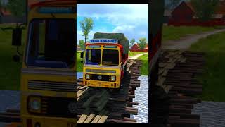 Truck Crossing Wooden Bridge #truckwalagame #truckgame