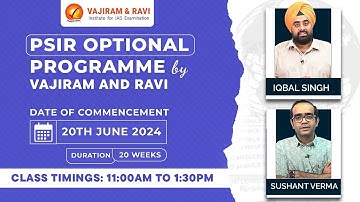 PSIR Optional Programme by Vajram and Ravi