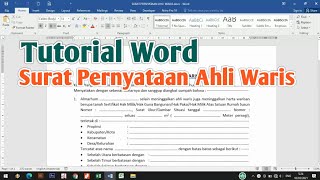 Contoh Surat Pernyataan Ahli Waris