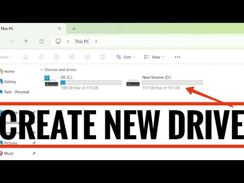 How to create New drive in Windows 11 - YouTube