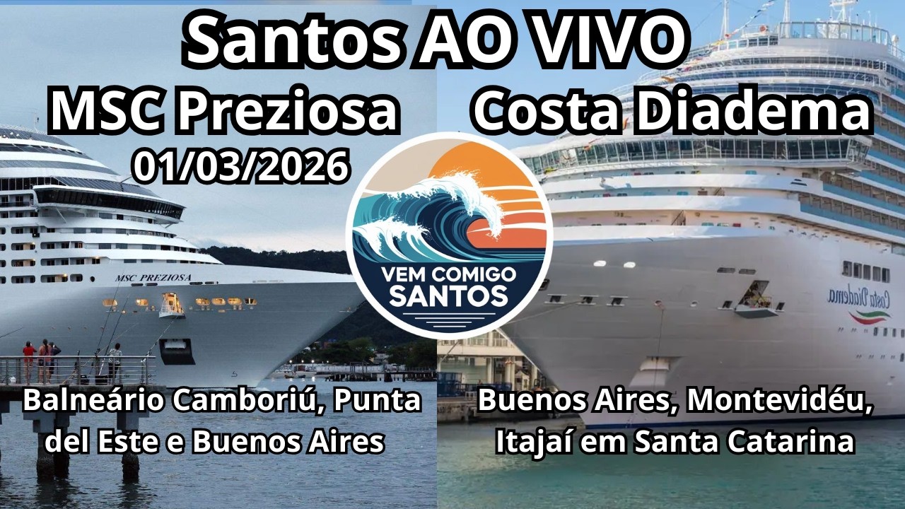 SAÍDA DUPLA! Costa Diadema e MSC Preziosa AO VIVO