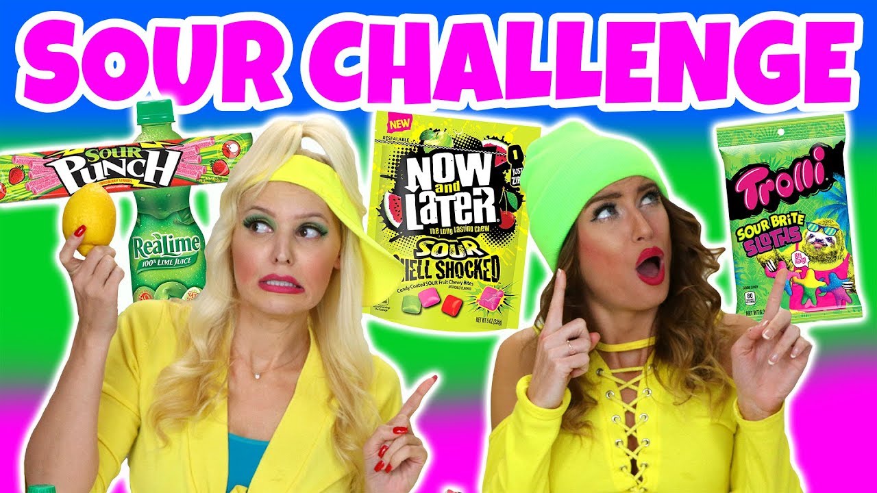 sour candy balls Sour Candy and Food Challenge. Trolli Sour Bites, Sour Punch, Sour Bears and More. Totally TV