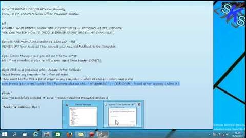 How To Install MT65xx Driver Windows 8 - 10