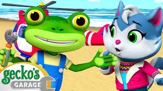 Beach Helicopter Hide and Seek | Gecko's Animal Pals | Animal & Vehicle Cartoons | Cartoons for Kids