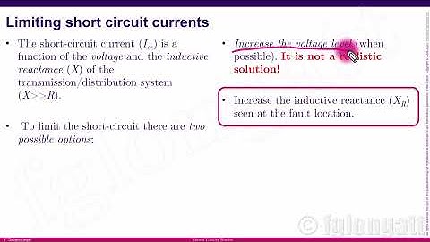 Limiting  the Short circuit levels by using the Current Limiting Reactor PART 1 English