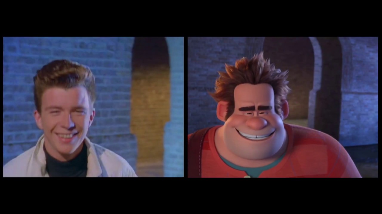 Wreck it Ralph  Rick Astley - side-by-side comparison 