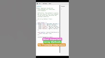 (Q-29) Most important JavaScript array methods for frontend interviews #interview #javascript