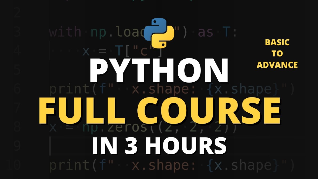 Python Full Course for Beginners in 2 Hours 45 Minutes | Master Python ...