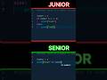Senior Coder vs Junior Coder | Same Problem, Different Thinking | Coding Shorts #codingpractices