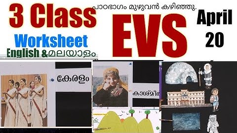 Class 3 Evs worksheet april 20|3 std evs|victers std 3 evs clasd|evs|parisarapadanam