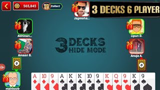 Dehla Pakad Mindi Cards Game 3 Decks Hide Mode 3 VS 3  Gameplay screenshot 4