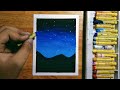 Easy Oil Pastel Night Sky Drawing for Beginners! | Step-by-Step Tutorial