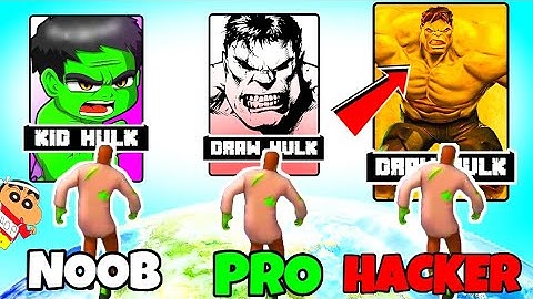 SHINCHAN and CHOP CRAFTING GOLD GODZILLA HULK KING KONG in MONSTER DRAFT | NOOB vs PRO vs HACKER