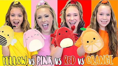 YELLOW 🍋 VS PINK 💗 VS RED 🍒 VS ORANGE 🍊STARBURST COLOR SHOPPING CHALLENGE!
