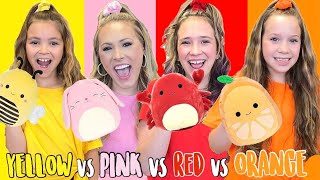 YELLOW 🍋 VS PINK 💗 VS RED 🍒 VS ORANGE 🍊STARBURST COLOR SHOPPING CHALLENGE!