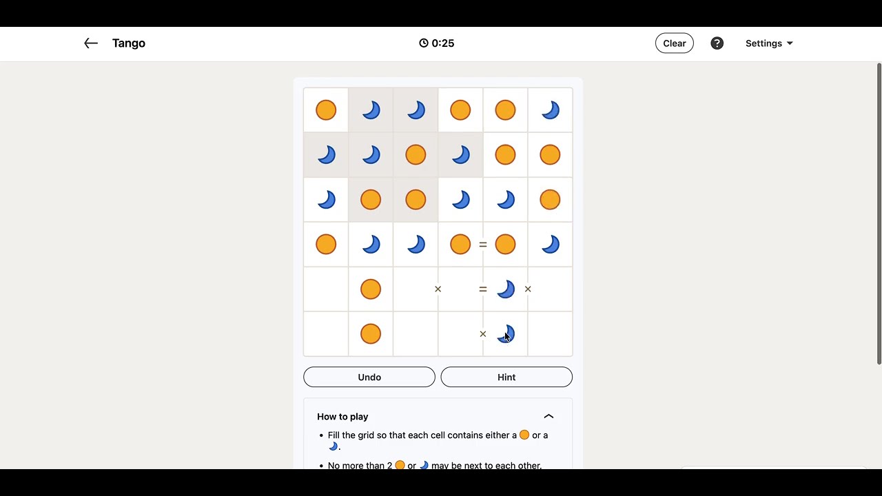 LinkedIn Tango Answer Today - Puzzle #493 | 12 February 2026