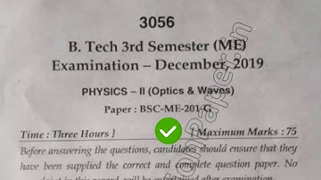 2019 Mdu BTech ME 3rd Sem Physics Question Paper