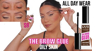 *new* NYX THE BROW GLUE *new shade* REVIEW & ALL DAY WEAR TEST *sparse brows* | MagdalineJanet