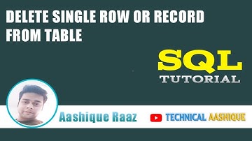 Delete Single Row or Record From Table||Technical Aashique
