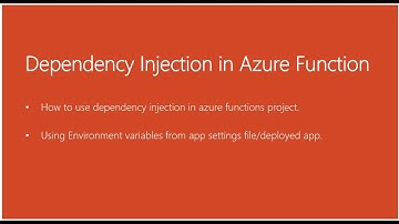 Dependency injection in azure function || Azure Function using local setting file || Use common key.