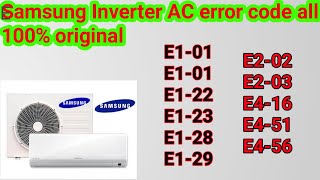 Samsung inverter split AC error codes all full explain in Hindi