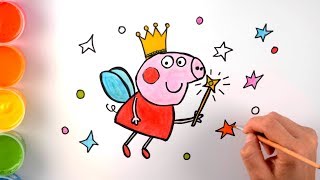 Peppa Pig coloring and drawing for Kids, How to draw Peppa PIG