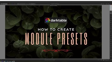 How to create module presets in darktable?
