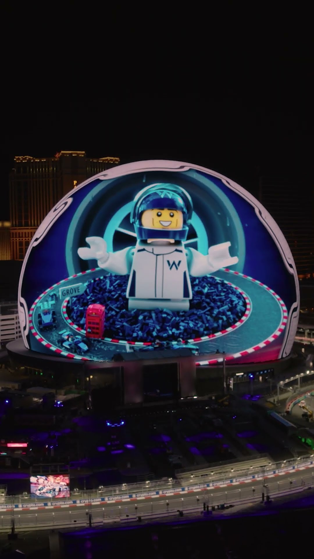 Rev your engines! LEGO F1 cars are roaring across #SphereVegas at blazing speeds ?️ #LEGO #F1