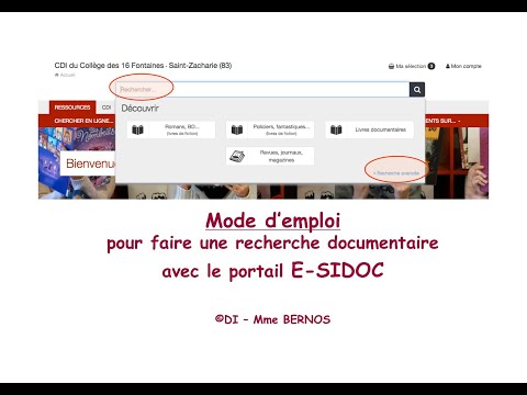 ESIDOC : tutoriel pour faire une recherche dans la base