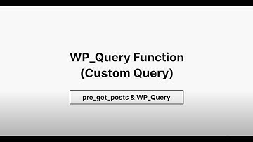 WP Query Function (Custom Query) - pre_get_posts & WP_Query