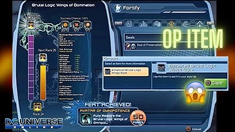 DCUO BRUTAL LOGIC WING OP STATS (RANK LEVEL 25)