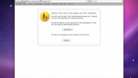 Mac OSX- Parental Controls