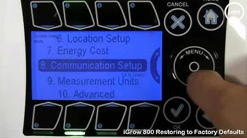 iGrow 800 Restoring to factory defaults