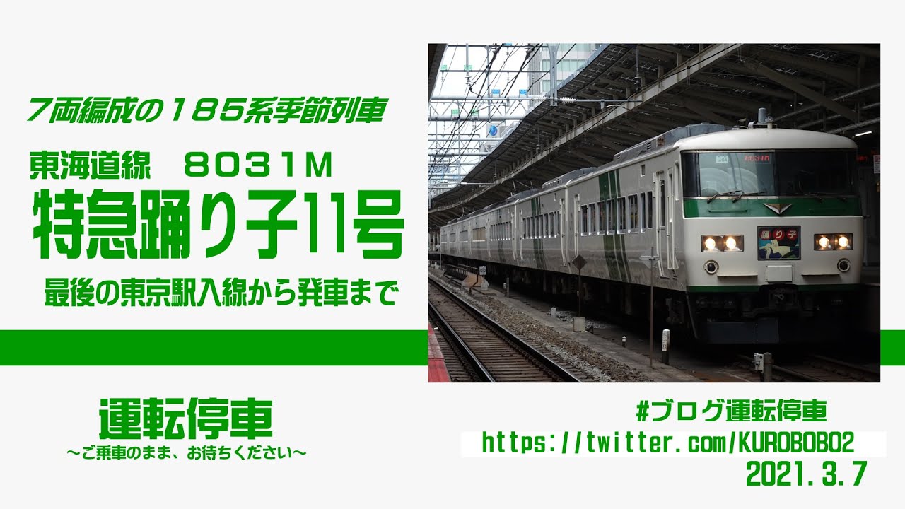 JR東日本】最後の185系特急踊り子11号～東京駅入線から発車まで