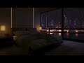 Cozy Rainy Night Paris with Rain Sounds, Thunderstorm, Fireplace in Bedroom for Sleeping