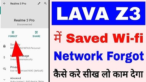 lava z3 me Saved wi-fi network delete kaise kare ।how to delete saved Wi-Fi network in lava z3